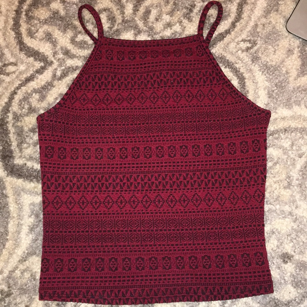 GARAGE maroon tribal tank top